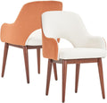 Velvet Arm Accent Chair Set of 2 with Solid Wood K3265