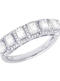 14K White Gold Diamond Emerald Solitaire Ring 1.25 Ct 5MM D48337