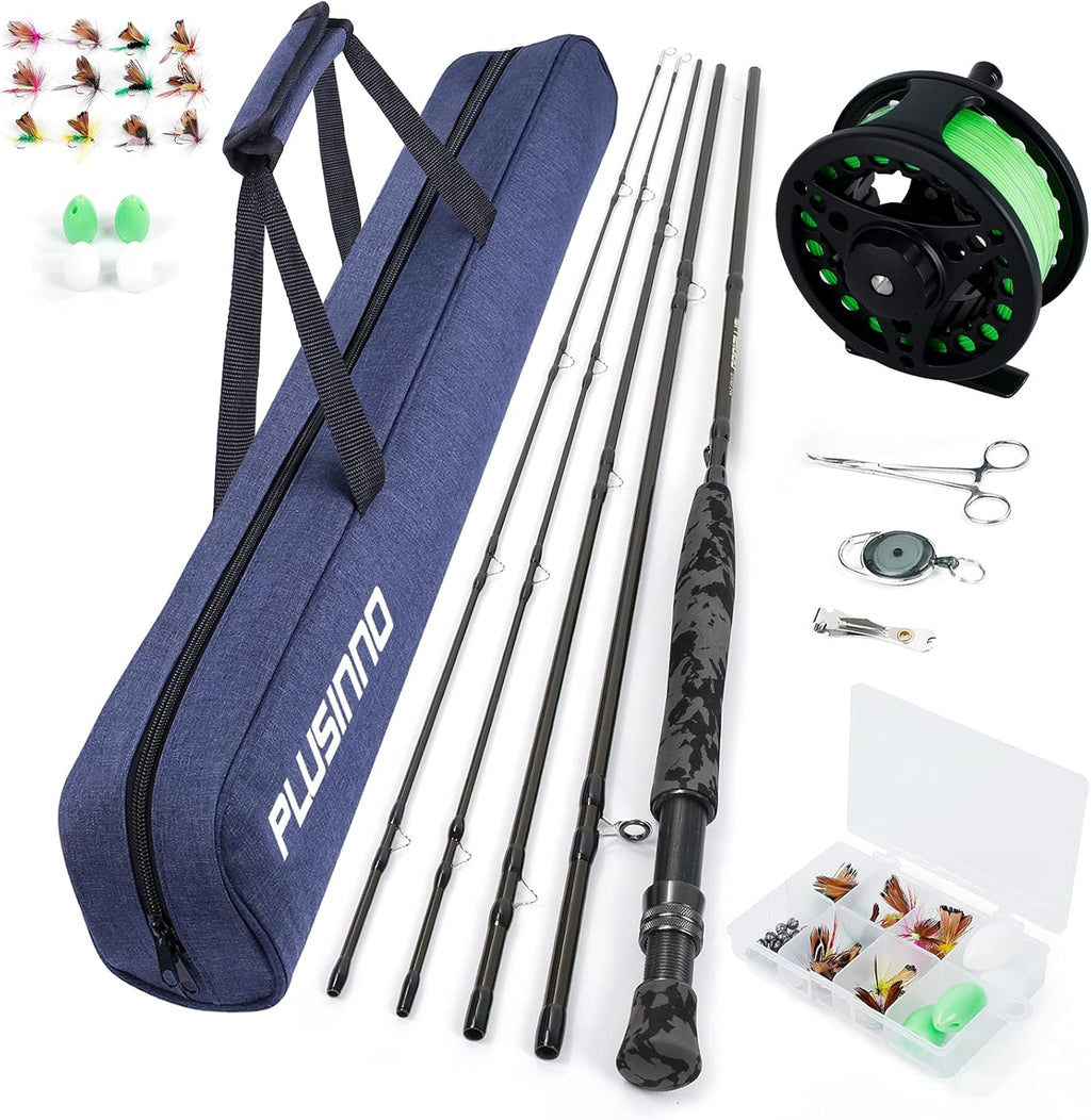 Fly Fishing Rod and Reel Combo Starter Kit with Graphite 5/6 Weight Fly Rod and Accessories I905