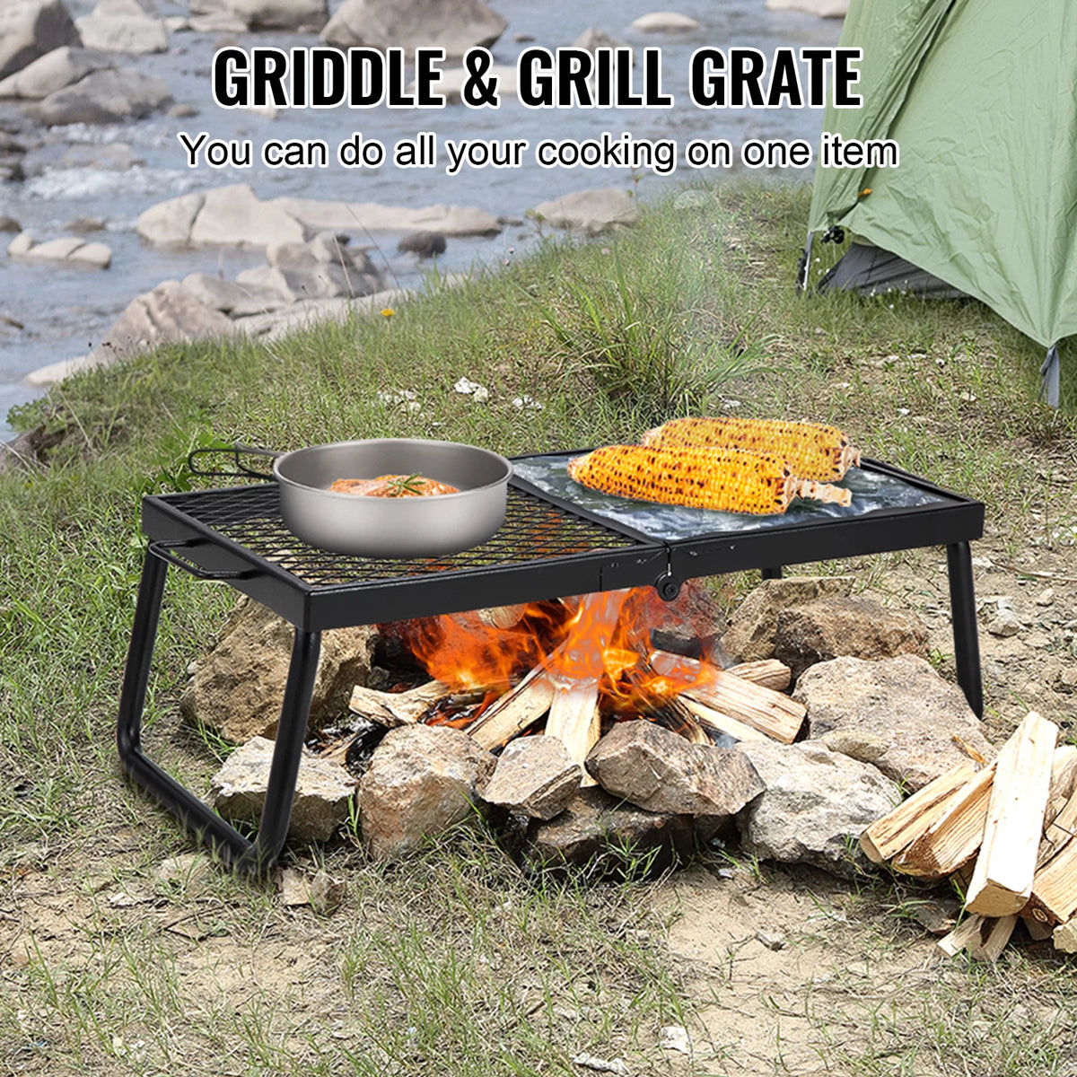 Folding Steel Campfire Grill R58811