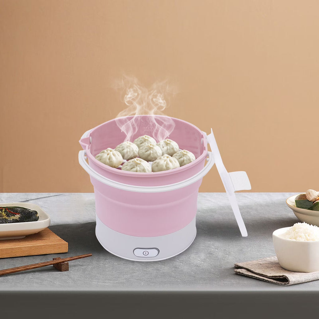 Mini Folding Electric Hot Pot Cooker Travel Pot Dual Voltage 100V-240V A94339