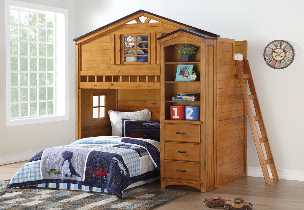 Rustic Oak Bookcase Cabinet V13611