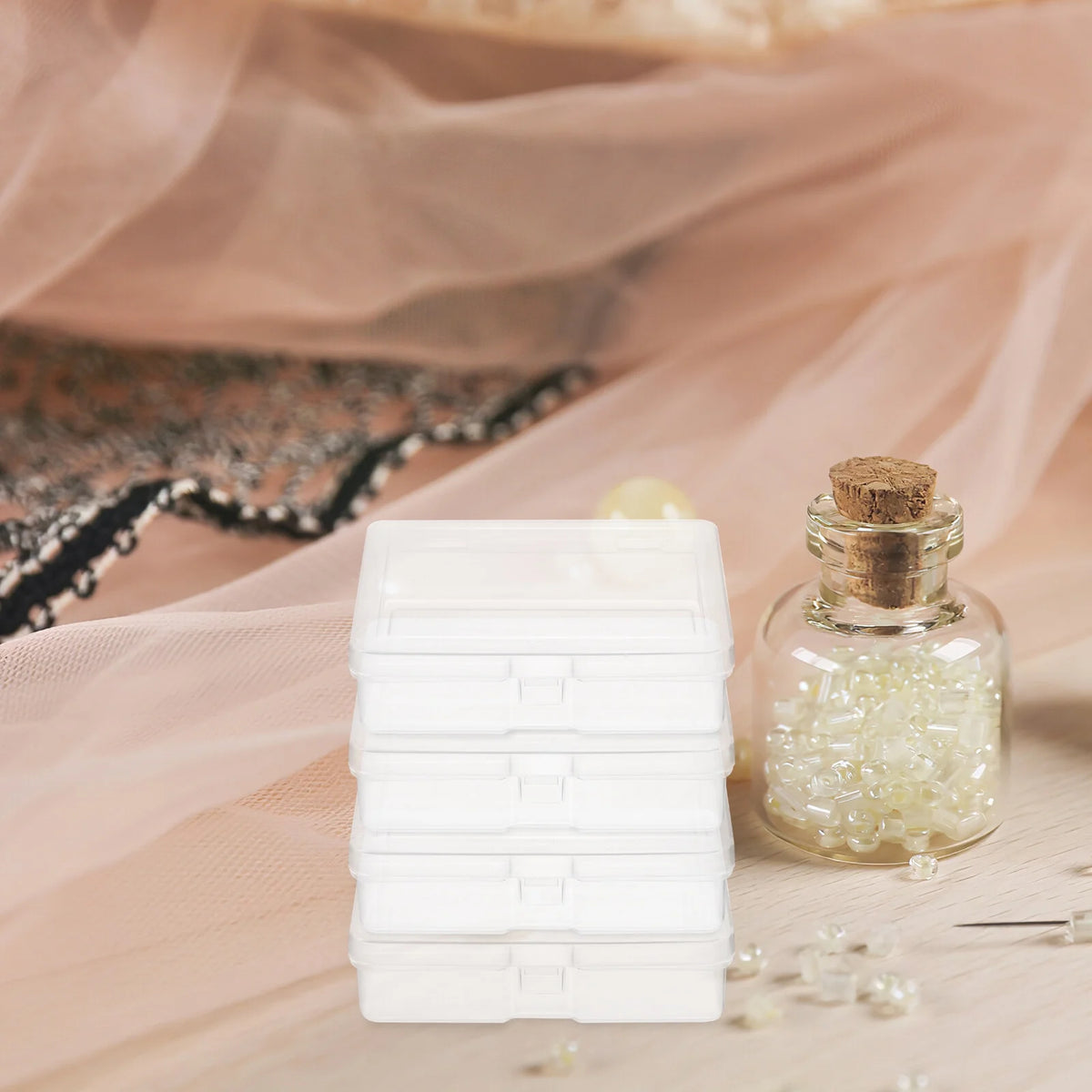 96 Pcs Mini Clear Plastic Boxes L598883