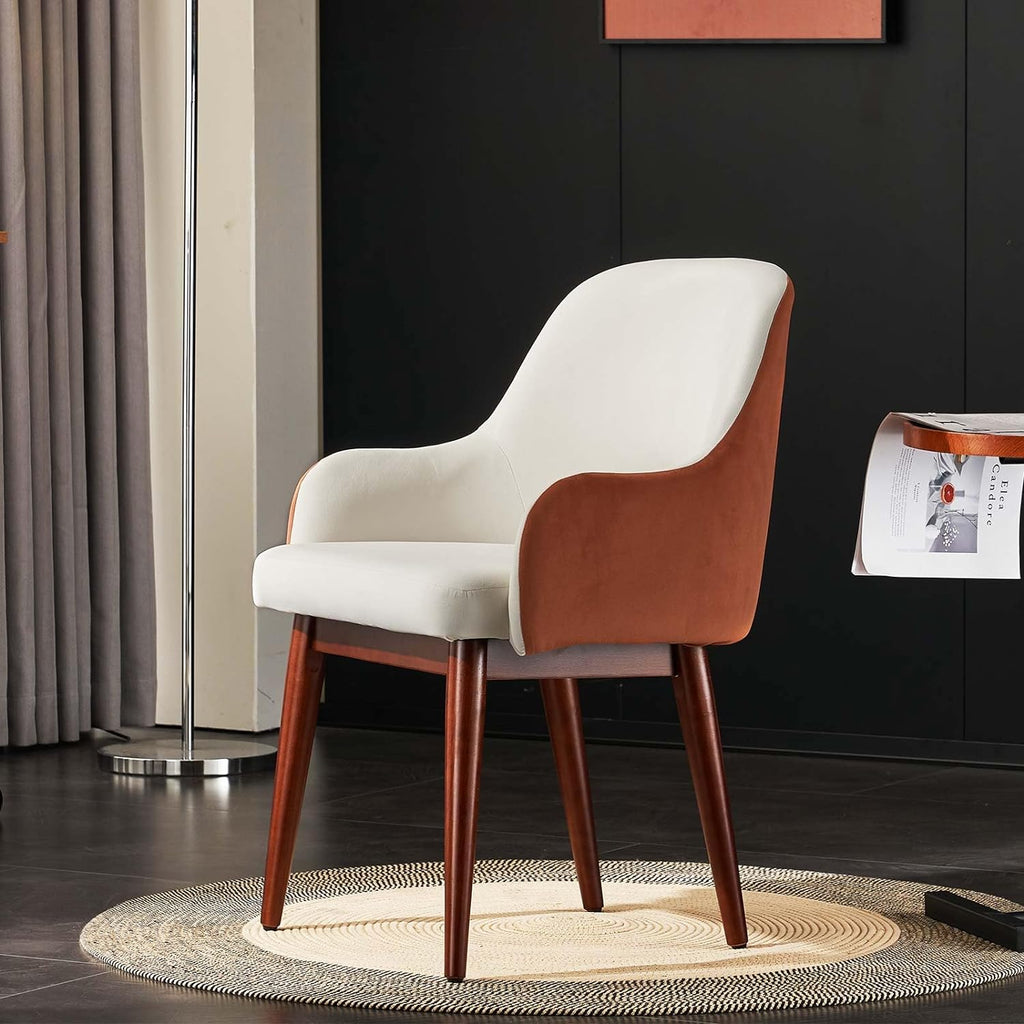 Velvet Arm Accent Chair Set of 2 with Solid Wood K3265