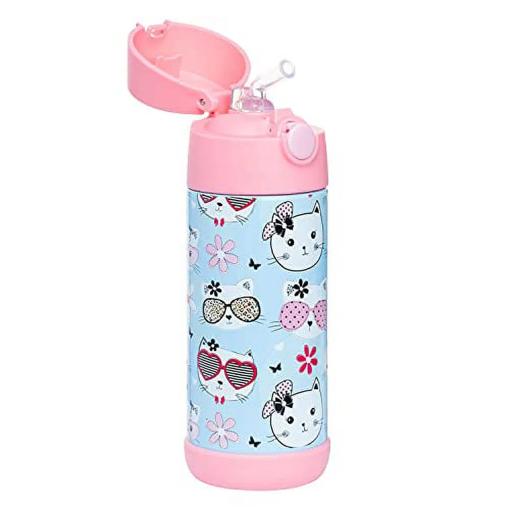 12oz Insulated Stainless Steel Kids Water Bottle with Straw P224480