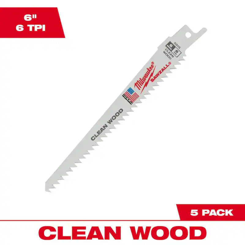 6 TPI Reciprocating Saw Blades 5-Pack F418