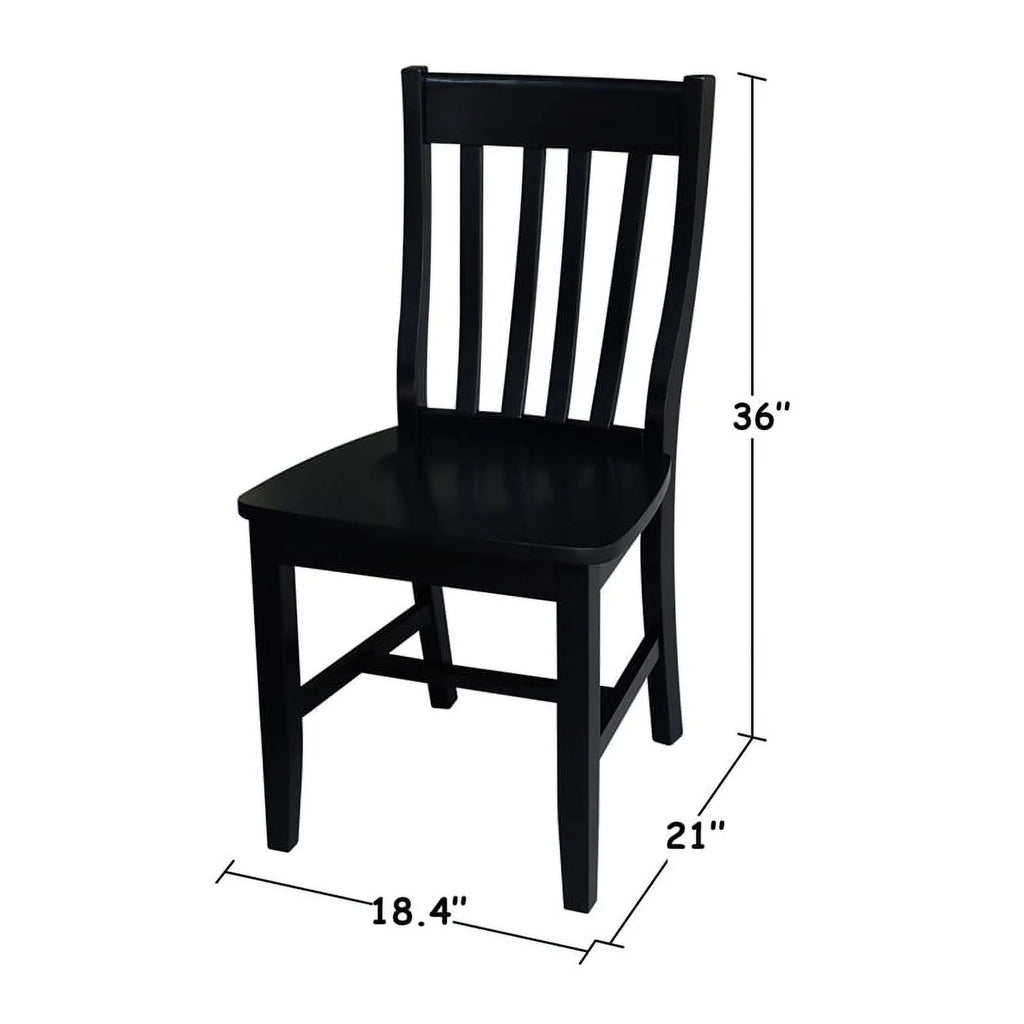 Black Wood Dining Chair Set of Two X345881
