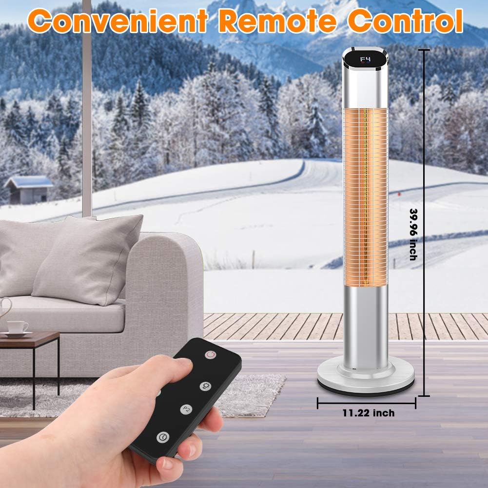 1500W Electric Infrared Standing Heater with Remote Control M6070