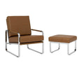 Caramel Brown 2-Piece Accent Chair and Ottoman Set E9848